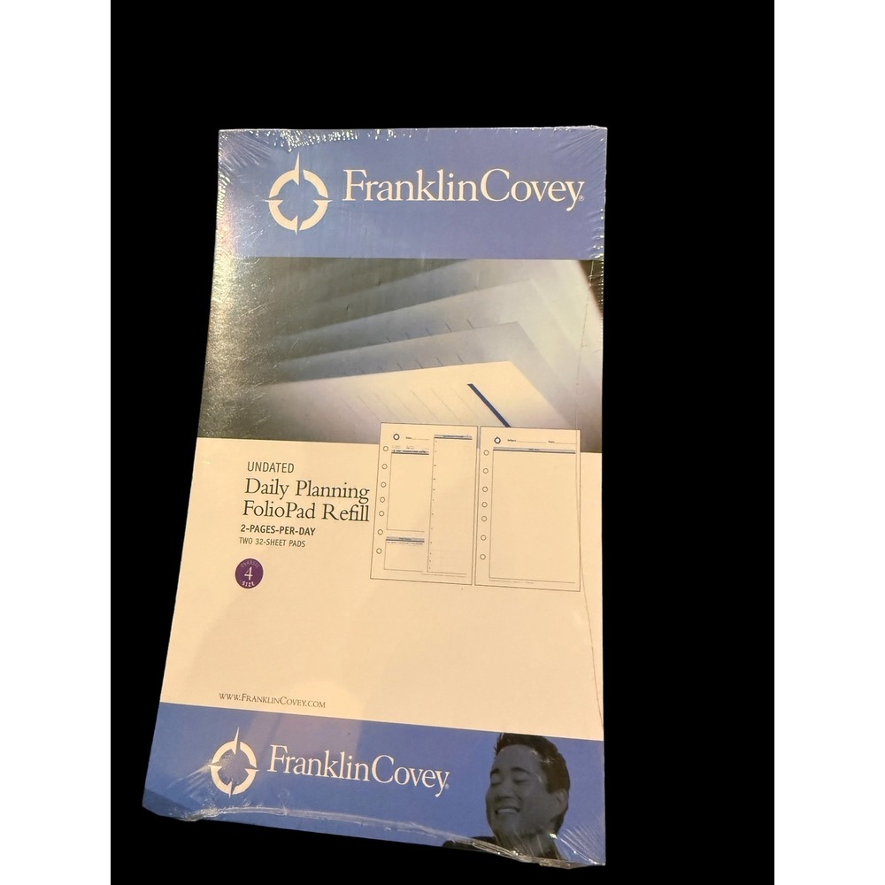 FranklinCovey Undated Daily Planning FolioPad Refill Classic Size 4 31278 7-Ring